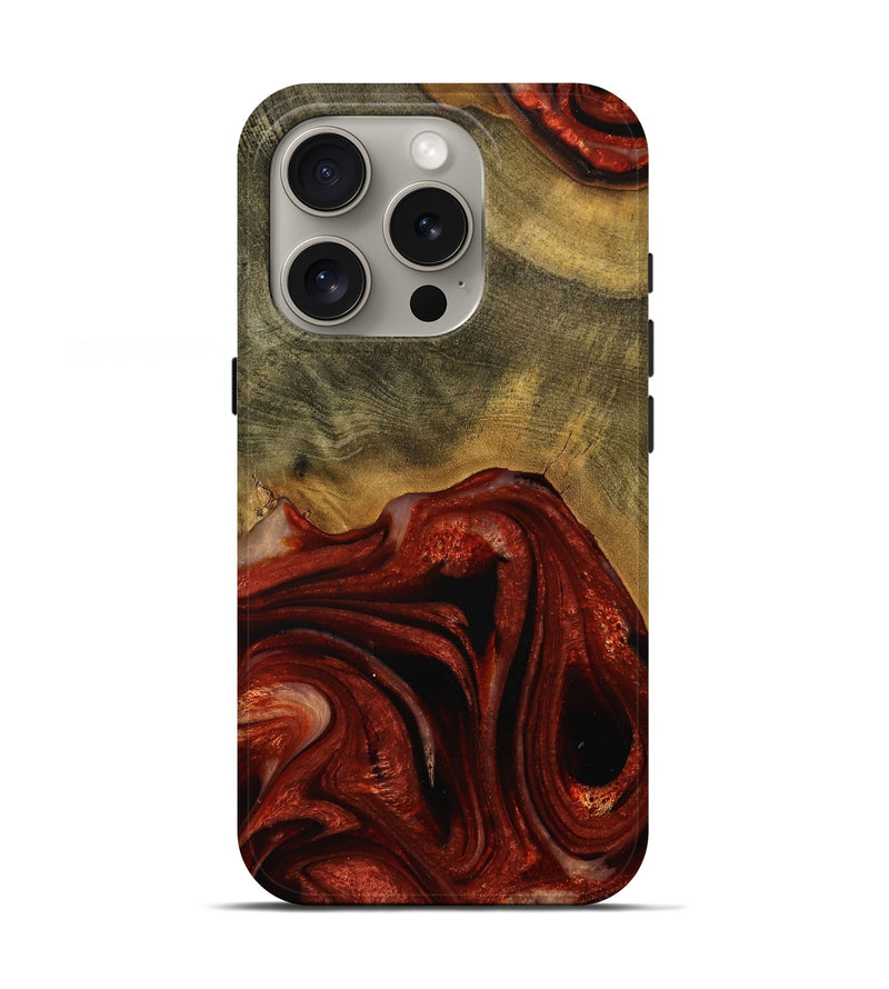 iPhone 16 Pro Wood Live Edge Phone Case - Odele (Red, 731639)