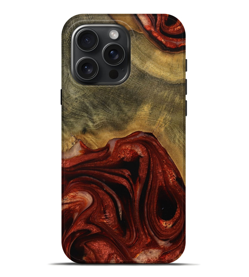 iPhone 16 Pro Max Wood Live Edge Phone Case - Odele (Red, 731639)