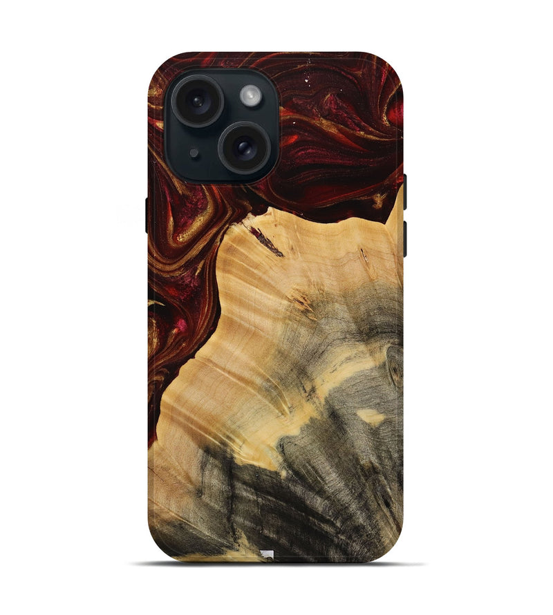 iPhone 15 Wood Live Edge Phone Case - Joby (Red, 731642)