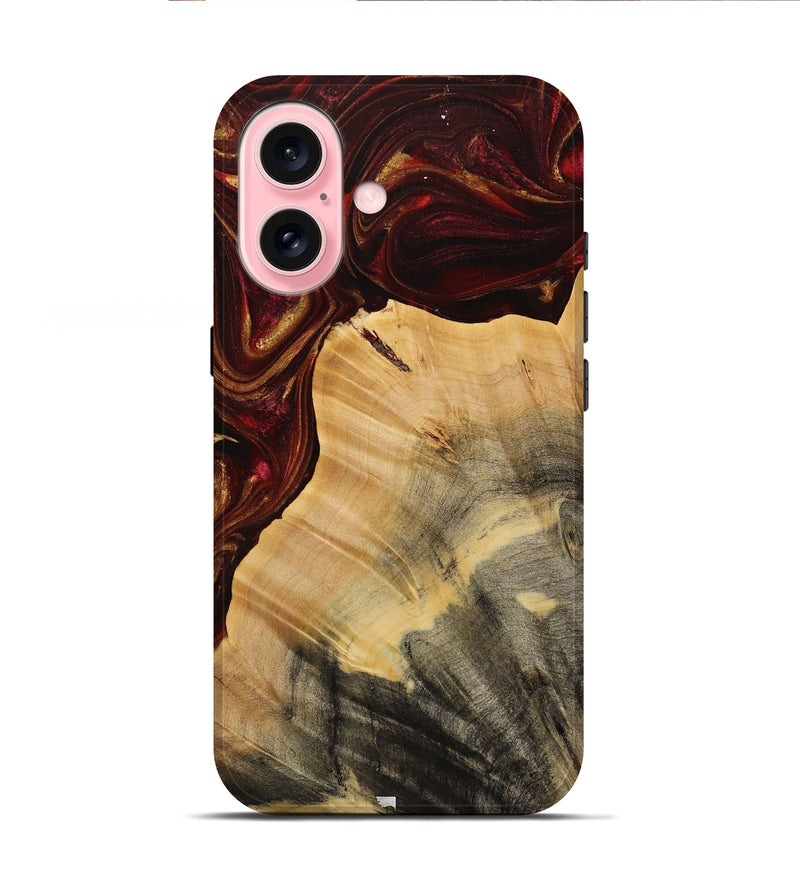 iPhone 16 Wood Live Edge Phone Case - Joby (Red, 731642)