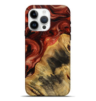 iPhone 15 Pro Max Wood Live Edge Phone Case - Papaga (Red, 731645)