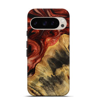 Pixel 9 Pro Wood Live Edge Phone Case - Papaga (Red, 731645)