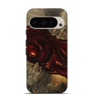 Pixel 9 Pro Wood Live Edge Phone Case - Caprice (Red, 731647)