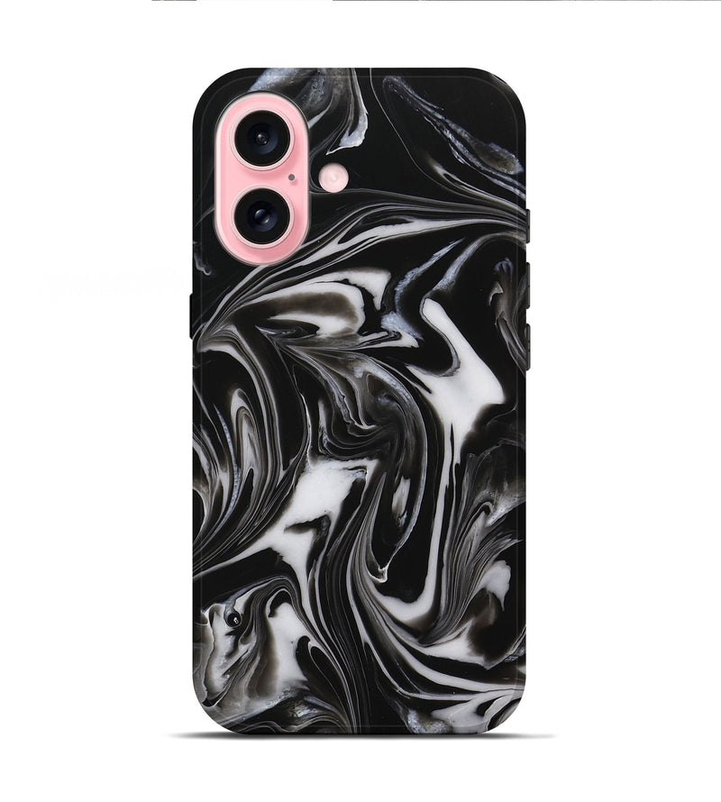 iPhone 16 ResinArt Live Edge Phone Case - Bride (Black & White, 731648)