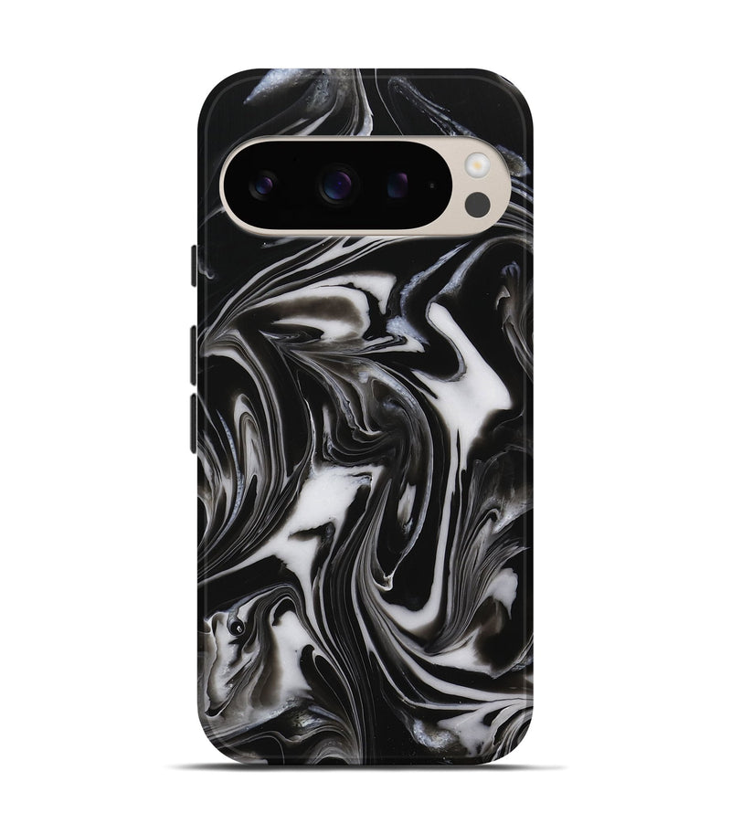 Pixel 9 ResinArt Live Edge Phone Case - Bride (Black & White, 731648)