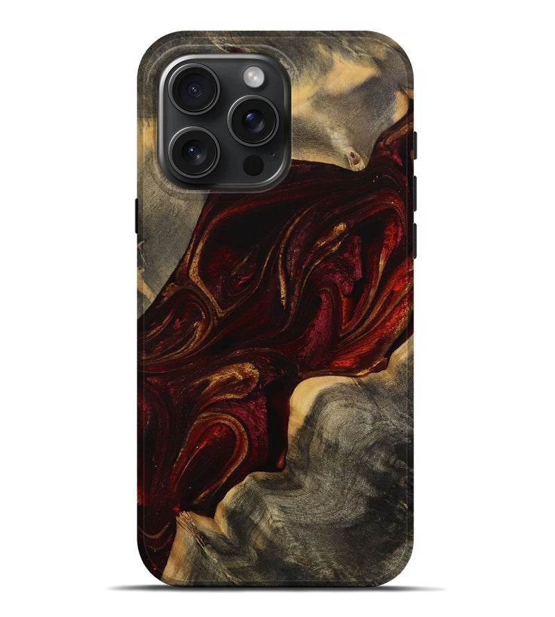 iPhone 16 Pro Max Wood Live Edge Phone Case - Jorge (Red, 731652)