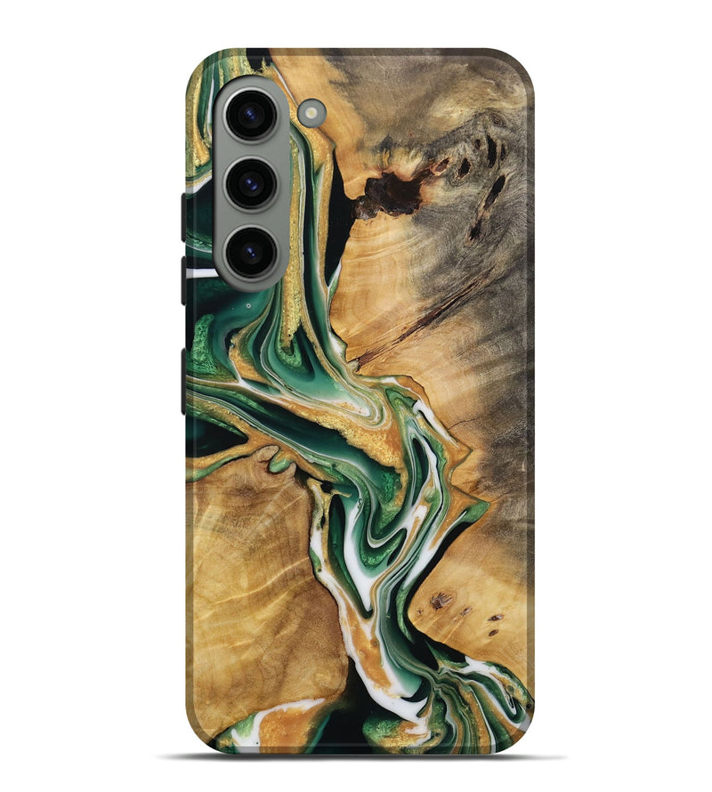 Galaxy S23 Plus Wood Live Edge Phone Case - Frinel (Green, 731653)