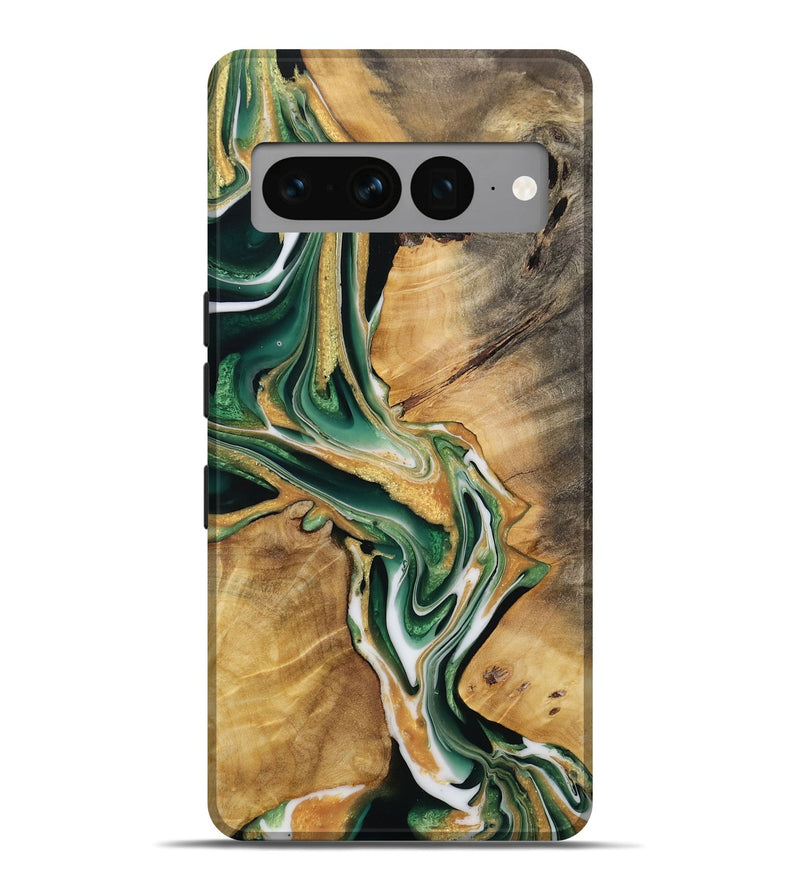 Pixel 7 Pro Wood Live Edge Phone Case - Frinel (Green, 731653)