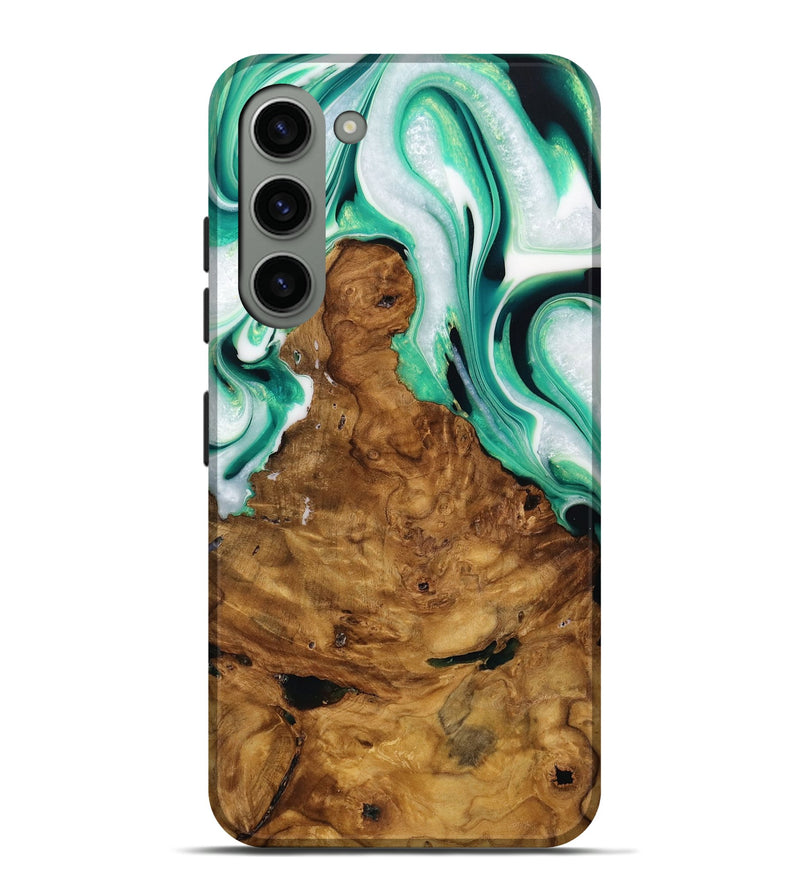 Galaxy S23 Plus Wood Live Edge Phone Case - Saba (Green, 731654)