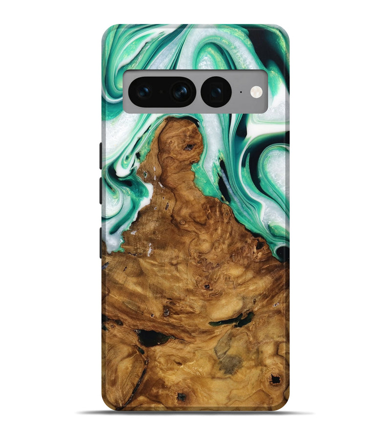 Pixel 7 Pro Wood Live Edge Phone Case - Saba (Green, 731654)