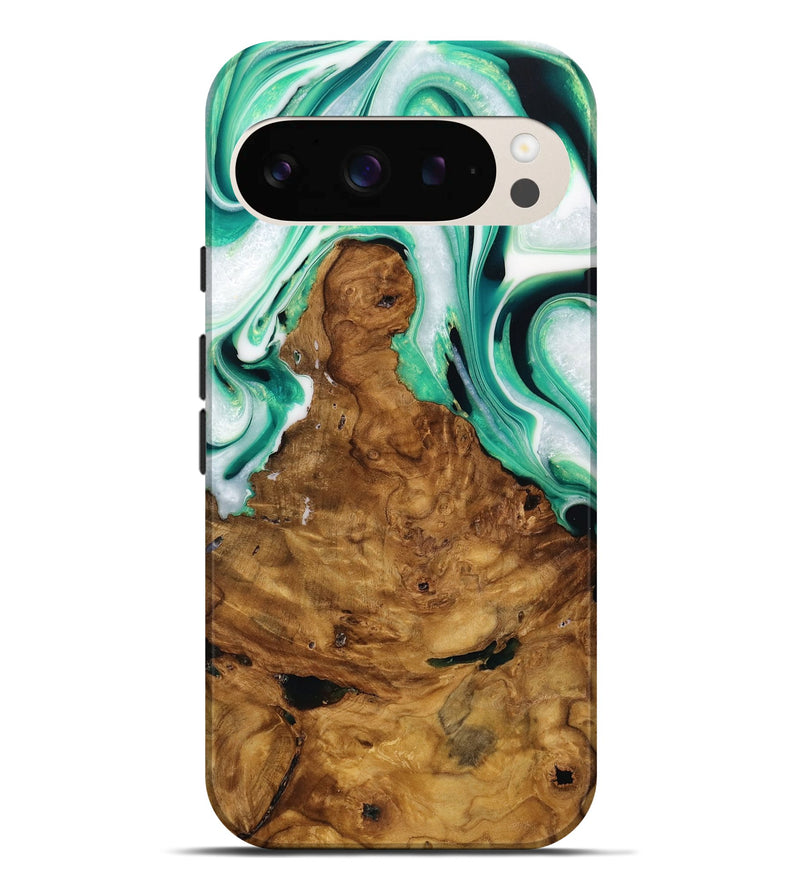 Pixel 9 Pro XL Wood Live Edge Phone Case - Saba (Green, 731654)