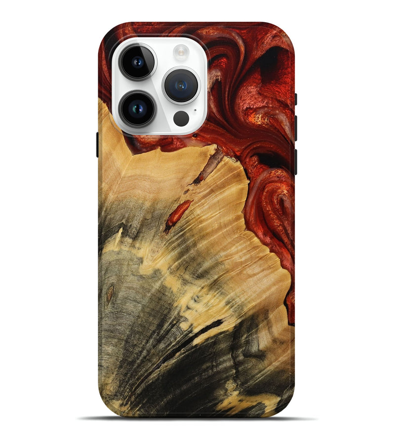 iPhone 15 Pro Max Wood Live Edge Phone Case - Diya (Red, 731656)