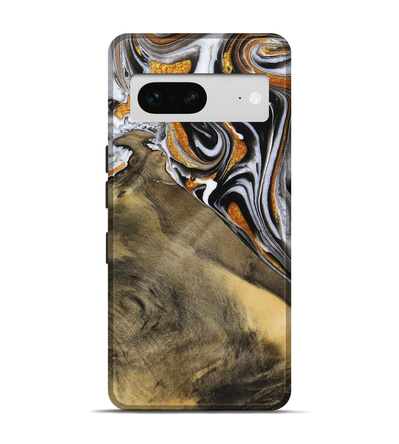 Pixel 7 Wood Live Edge Phone Case - Aloys (Black & White, 731657)