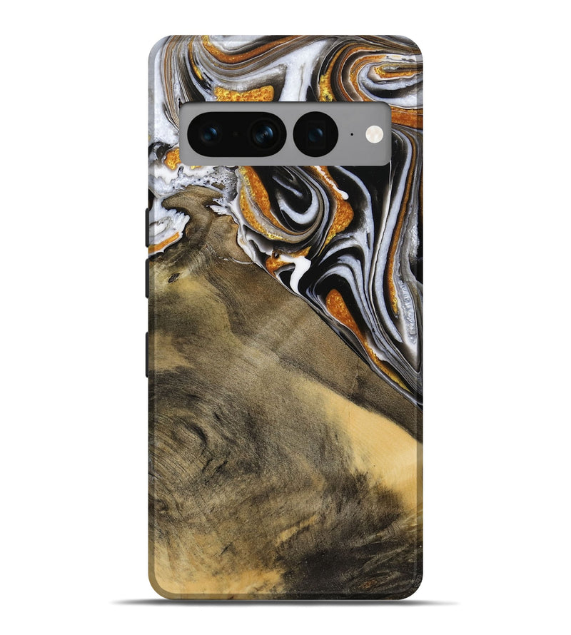 Pixel 7 Pro Wood Live Edge Phone Case - Aloys (Black & White, 731657)