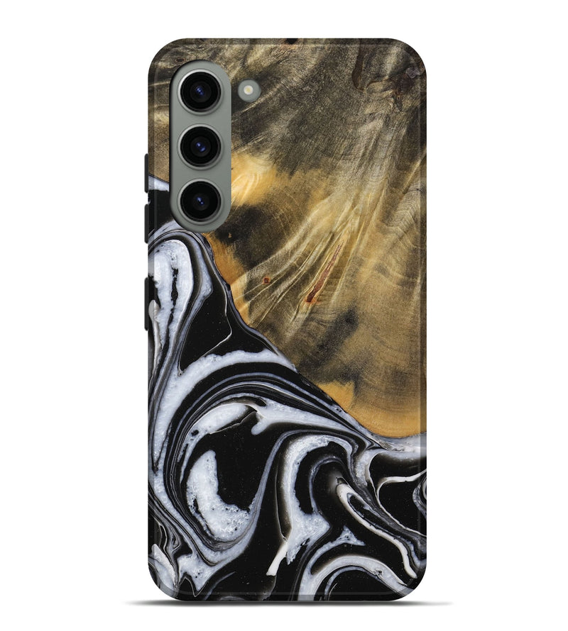 Galaxy S23 Plus Wood Live Edge Phone Case - Lakesha (Black & White, 731658)