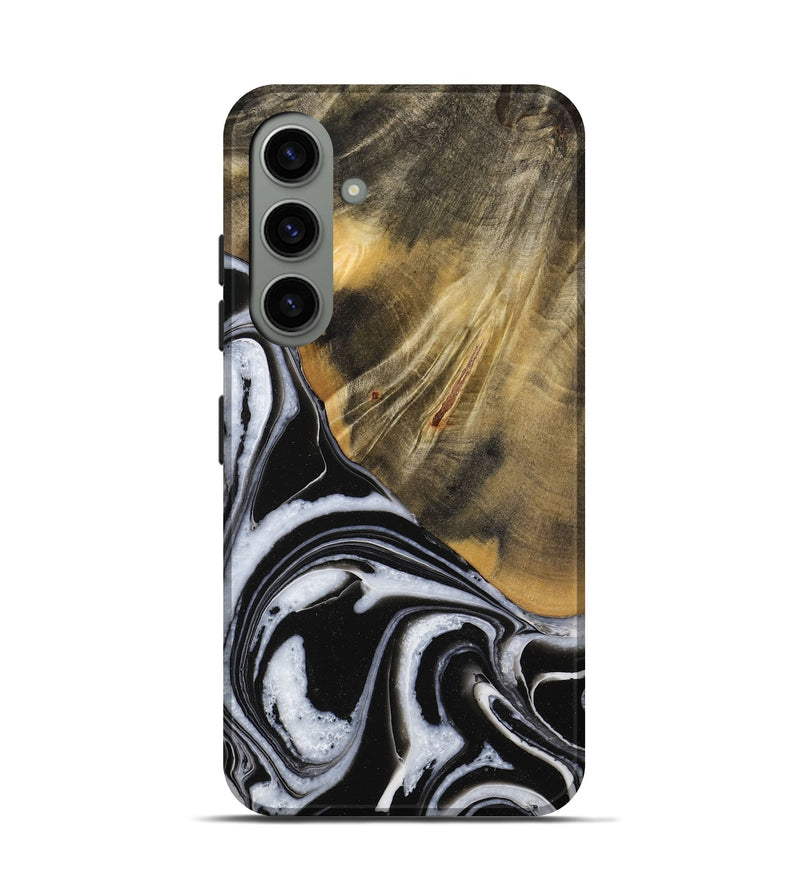 Galaxy S24 Wood Live Edge Phone Case - Lakesha (Black & White, 731658)