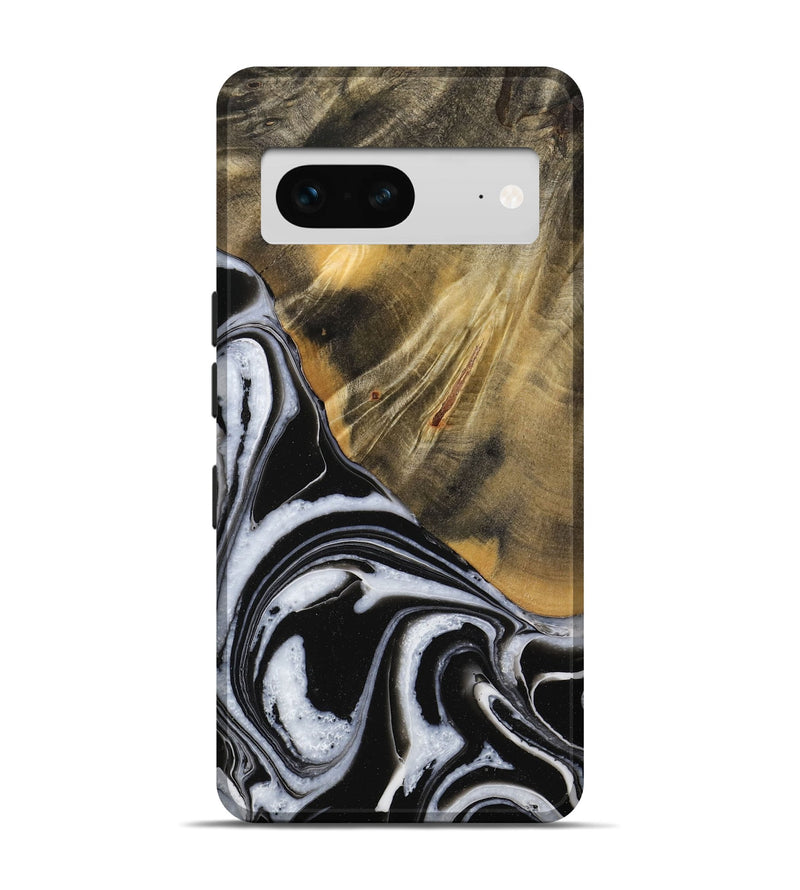 Pixel 7 Wood Live Edge Phone Case - Lakesha (Black & White, 731658)