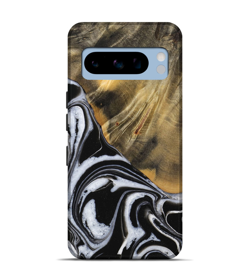 Pixel 8 Pro Wood Live Edge Phone Case - Lakesha (Black & White, 731658)