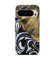 Pixel 9 Pro Wood Live Edge Phone Case - Lakesha (Black & White, 731658)