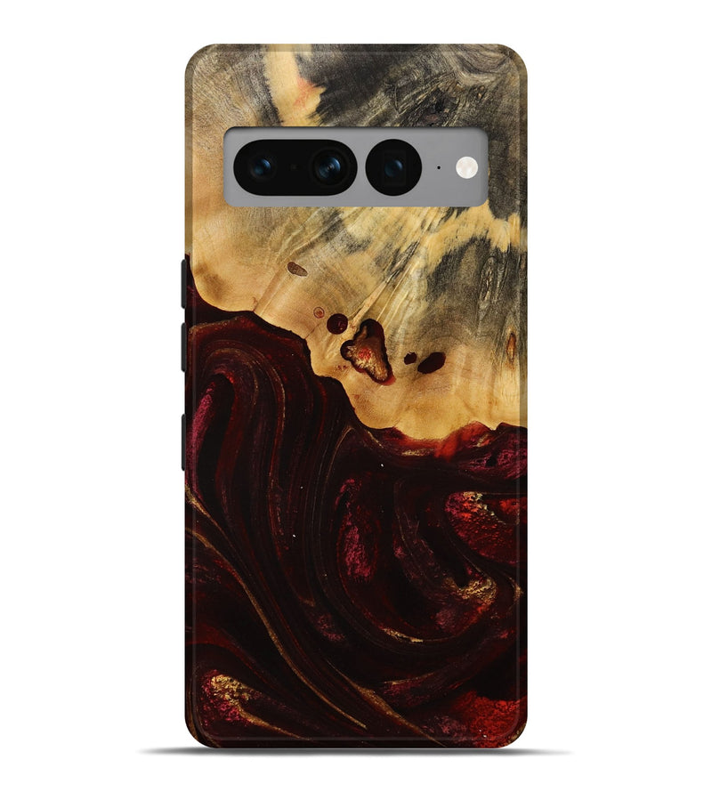 Pixel 7 Pro Wood Live Edge Phone Case - Ruthann (Red, 731659)