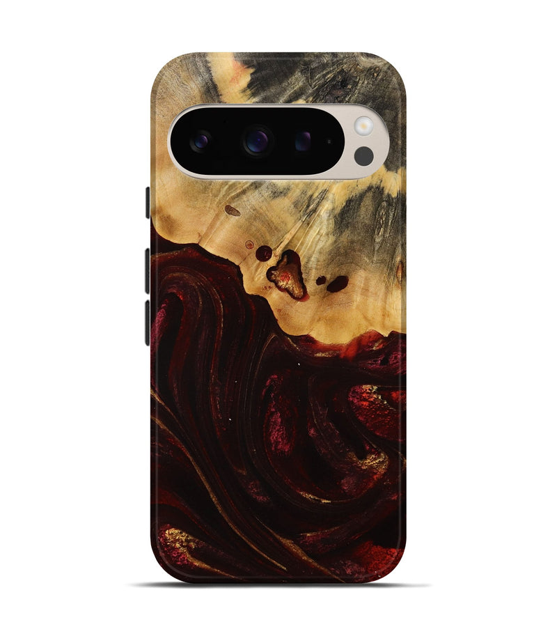 Pixel 9 Wood Live Edge Phone Case - Ruthann (Red, 731659)