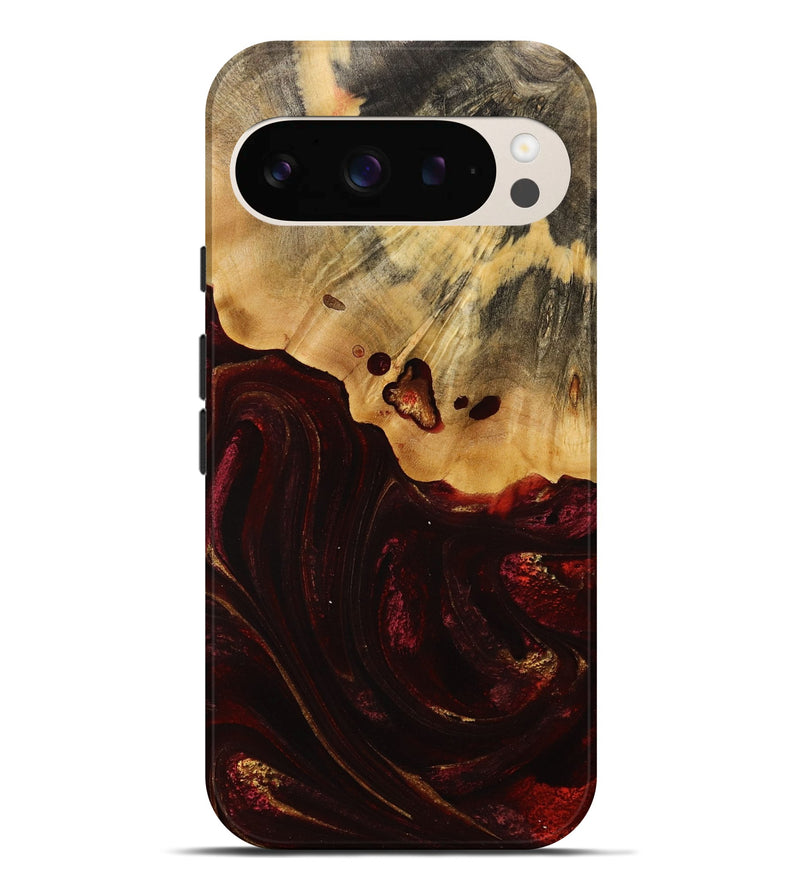 Pixel 9 Pro XL Wood Live Edge Phone Case - Ruthann (Red, 731659)