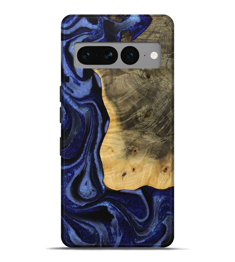 Pixel 7 Pro Wood Live Edge Phone Case - Toshio (Blue, 731662)