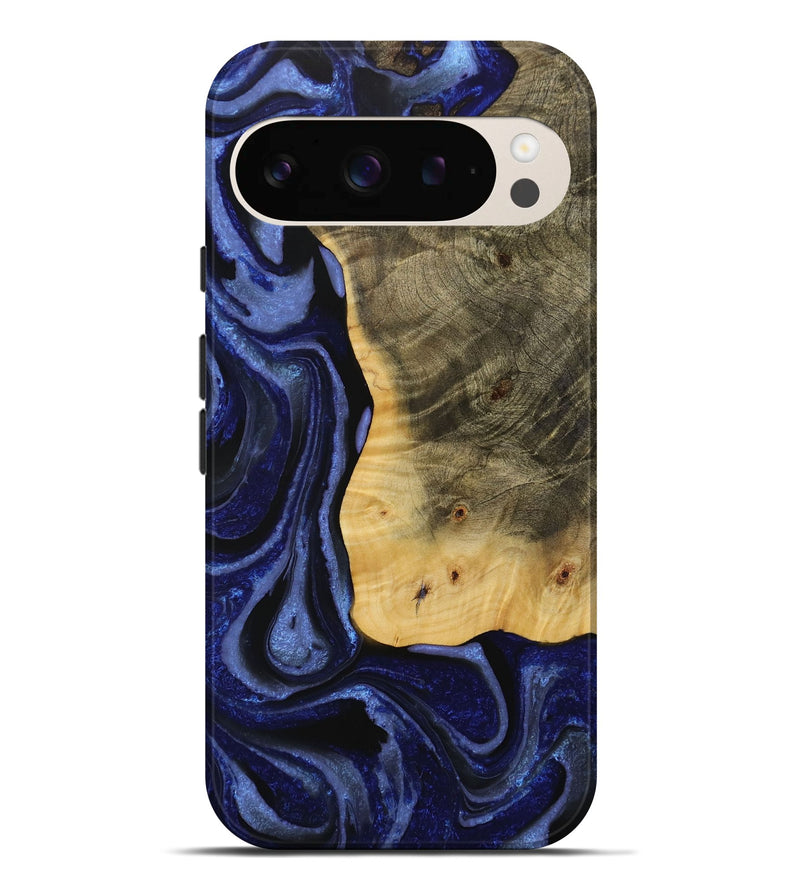 Pixel 9 Pro XL Wood Live Edge Phone Case - Toshio (Blue, 731662)