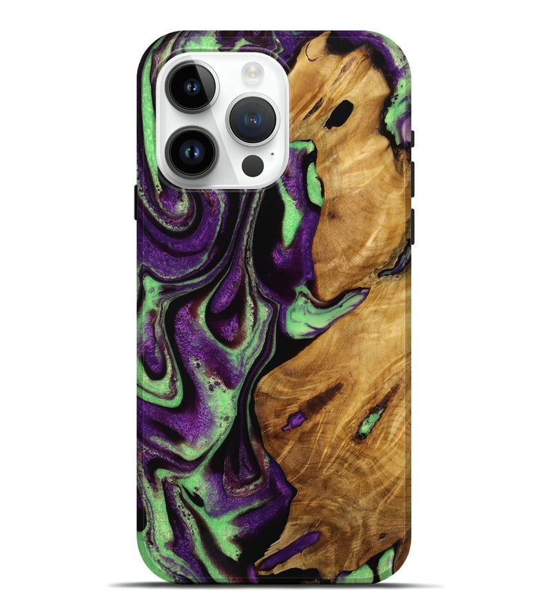 iPhone 15 Pro Max Wood Live Edge Phone Case - Toshio (Purple, 731663)