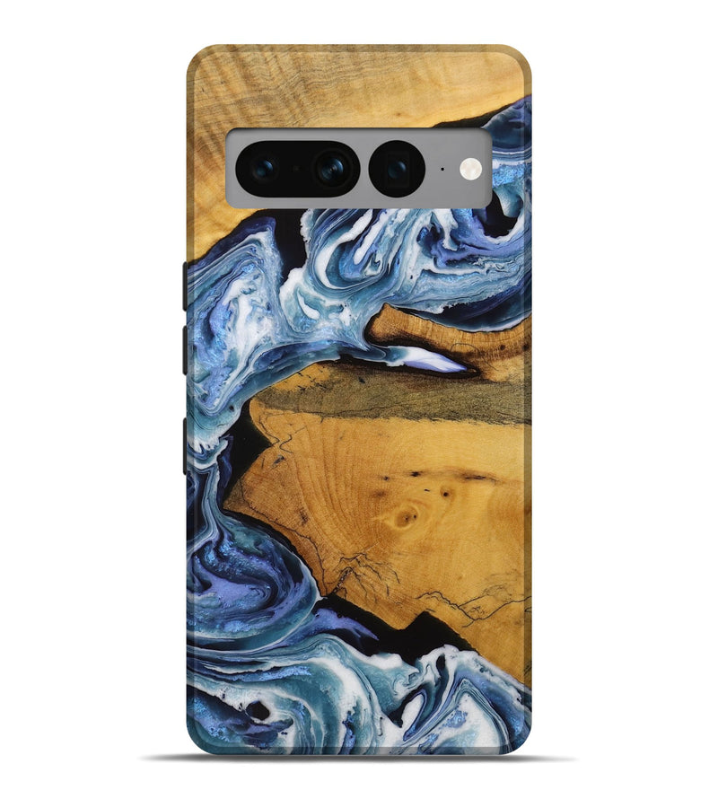 Pixel 7 Pro Wood Live Edge Phone Case - Arleyne (Blue, 731665)