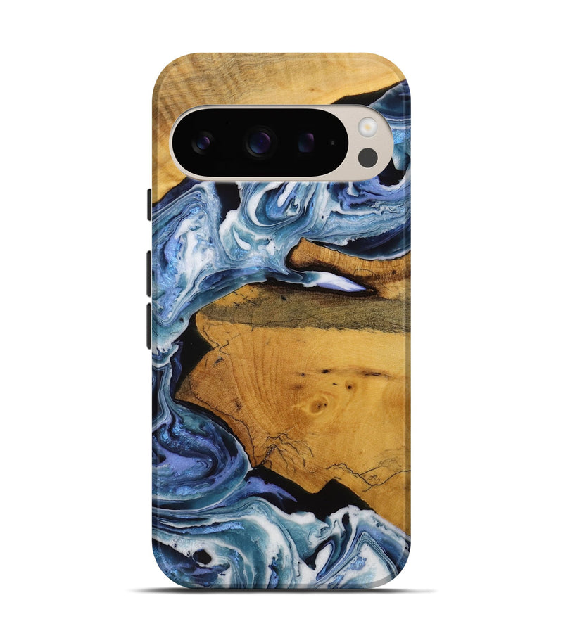 Pixel 9 Wood Live Edge Phone Case - Arleyne (Blue, 731665)