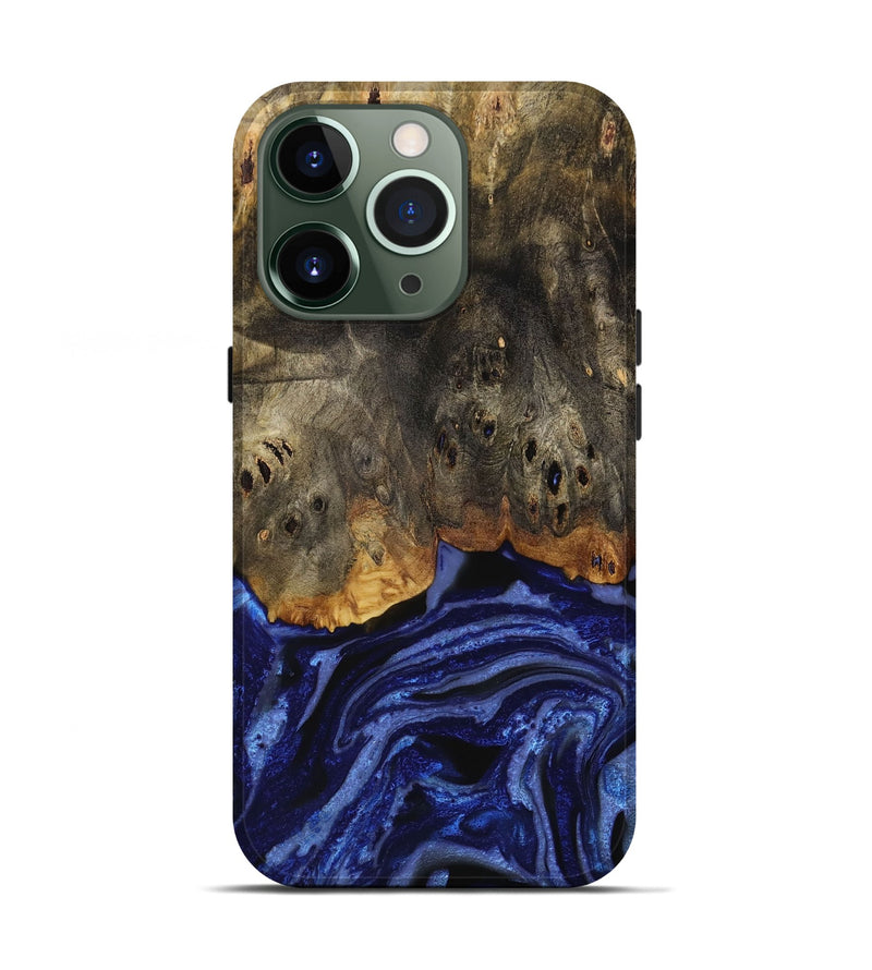 iPhone 13 Pro Wood Live Edge Phone Case - Pavla (Blue, 731667)