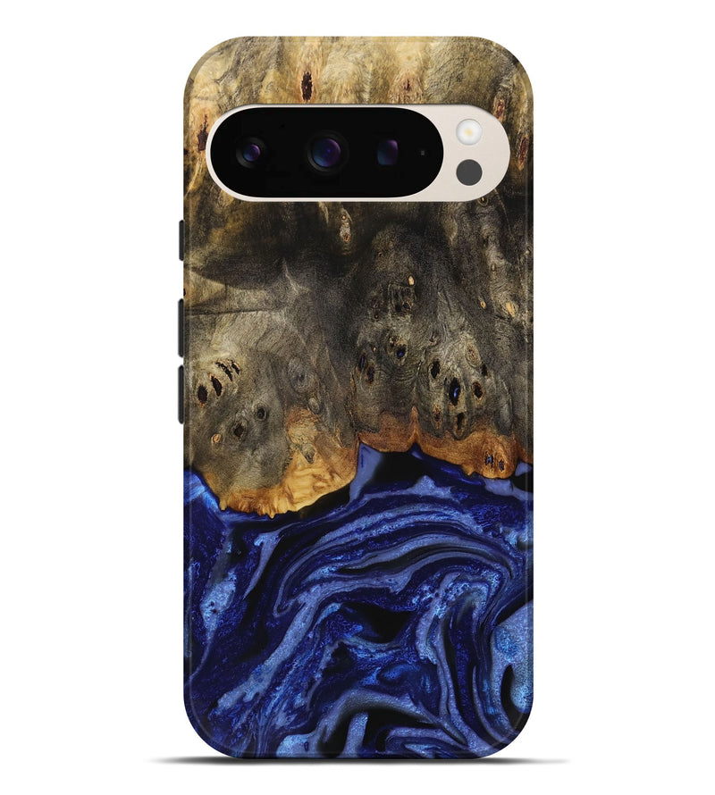 Pixel 9 Pro XL Wood Live Edge Phone Case - Pavla (Blue, 731667)