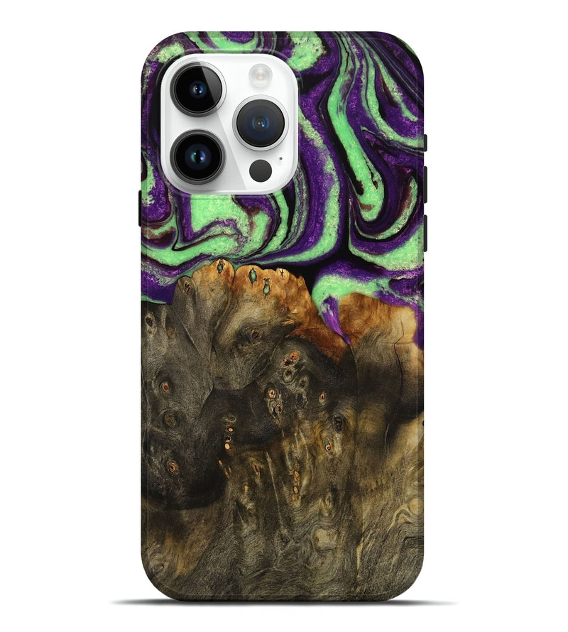 iPhone 15 Pro Max Wood Live Edge Phone Case - Kelsy (Purple, 731670)