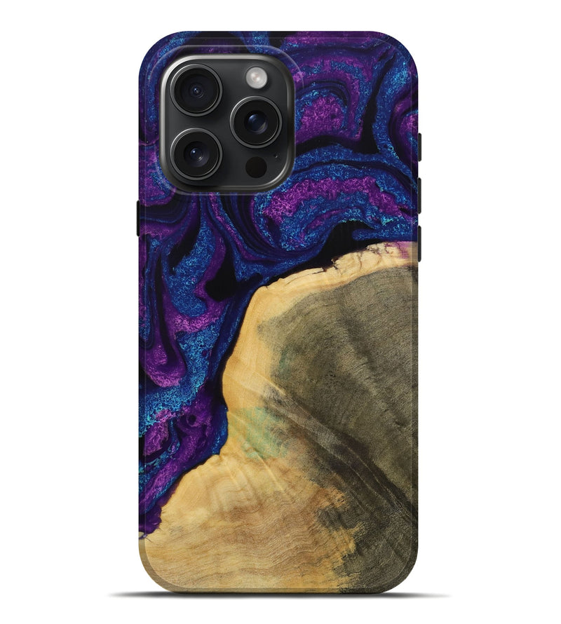 iPhone 16 Pro Max Wood Live Edge Phone Case - Jayesh (Purple, 731673)