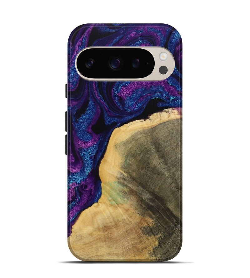 Pixel 9 Wood Live Edge Phone Case - Jayesh (Purple, 731673)