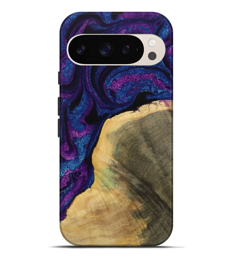 Pixel 9 Pro XL Wood Live Edge Phone Case - Jayesh (Purple, 731673)