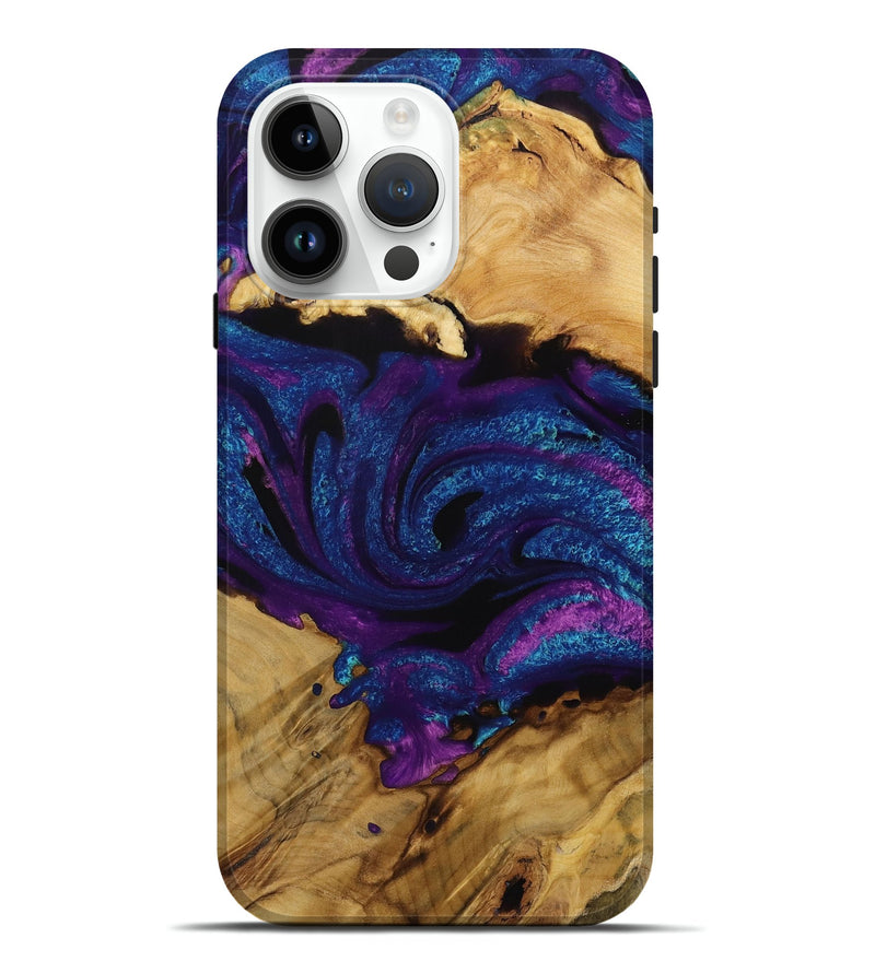 iPhone 15 Pro Max Wood Live Edge Phone Case - Cicily (Purple, 731677)