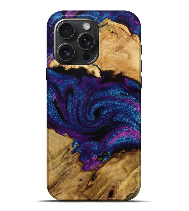 iPhone 16 Pro Max Wood Live Edge Phone Case - Cicily (Purple, 731677)