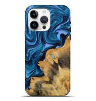 iPhone 15 Pro Max Wood Live Edge Phone Case - Dixie (Blue, 731686)