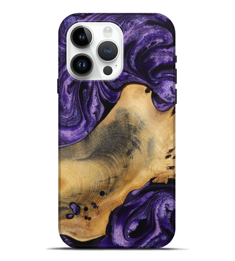 iPhone 15 Pro Max Wood Live Edge Phone Case - Yaritza (Purple, 731688)