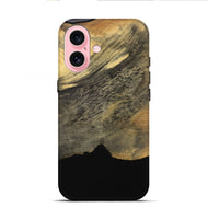 iPhone 16 Wood Live Edge Phone Case - Ivey (Pure Black, 731690)