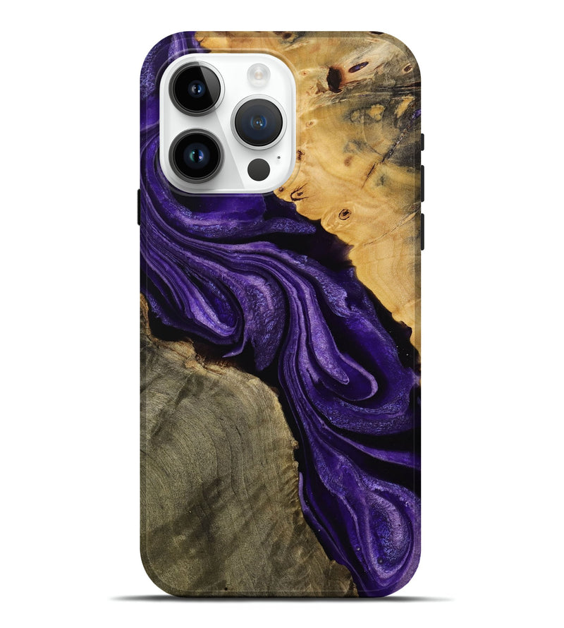 iPhone 15 Pro Max Wood Live Edge Phone Case - Addie (Purple, 731693)