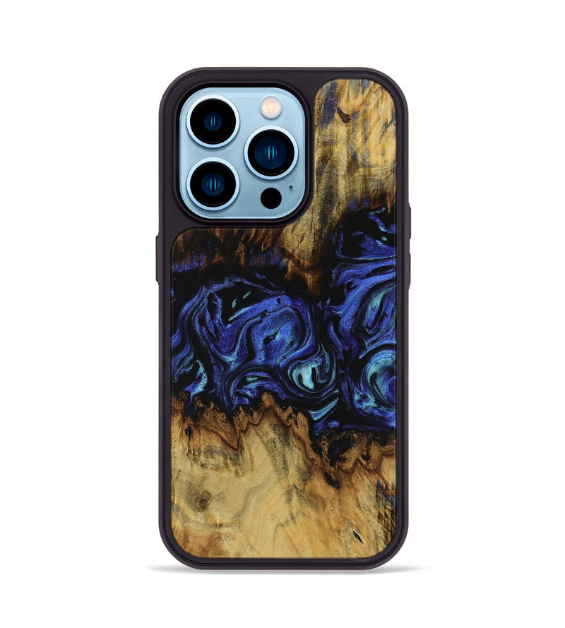 iPhone 14 Pro Wood Phone Case - Gage (Blue, 731698)