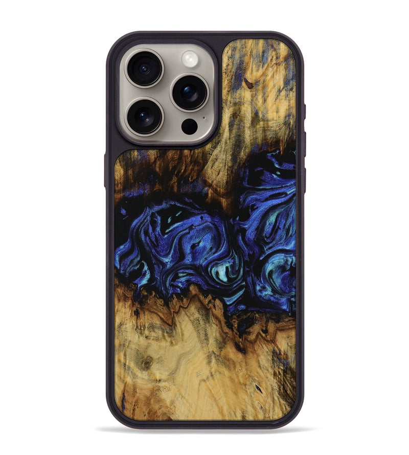 iPhone 15 Pro Max Wood Phone Case - Gage (Blue, 731698)