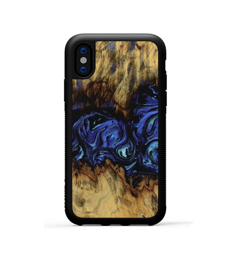 iPhone Xs Wood Phone Case - Gage (Blue, 731698)