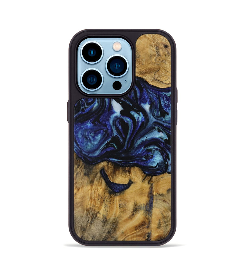 iPhone 14 Pro Wood Phone Case - Jeannie (Blue, 731719)