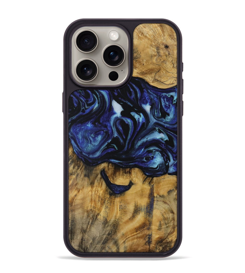 iPhone 15 Pro Max Wood Phone Case - Jeannie (Blue, 731719)