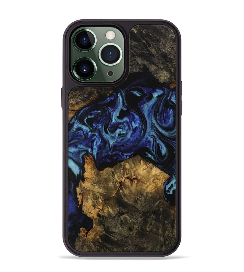 iPhone 13 Pro Max Wood Phone Case - Natalia (Blue, 731720)