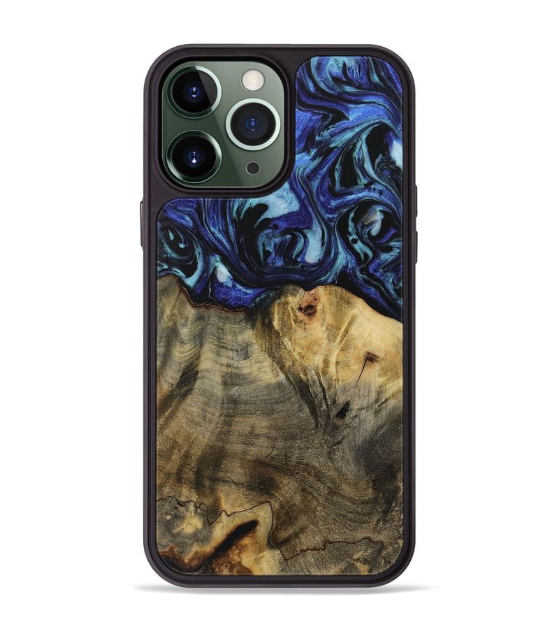 iPhone 13 Pro Max Wood Phone Case - Dedric (Blue, 731722)